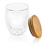  Double wall borosilicate glass with bamboo lid 250ml