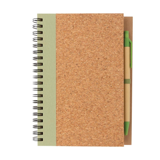  Cork spiral notebook with pen