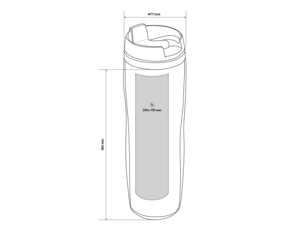 TRAVELINO PLUS plastic travel mug with removable paper inlay - CASTELLI