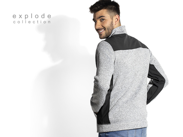 JUPITER mélange zippered jacket with softshell - EXPLODE