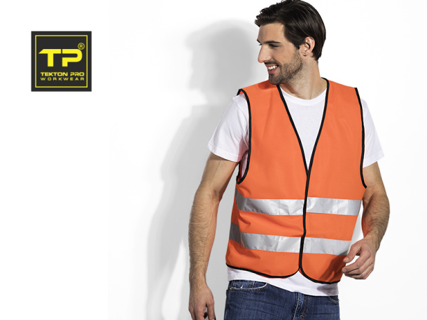 GLOW fluorescent safety vest with reflective tapes - TEKTON PRO