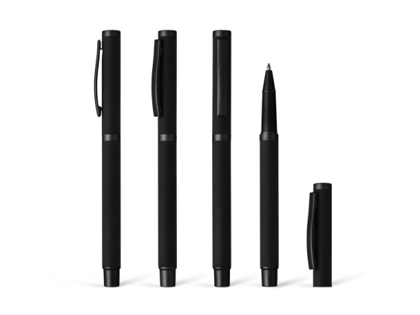TITANIUM JET BLACK R Metalna roller kemijska olovka, soft touch