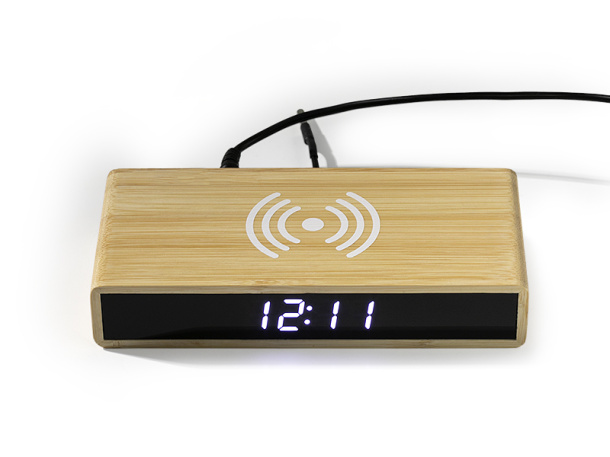 CORNER Digitalni LCD sat s bežičnim punjenjem - PIXO