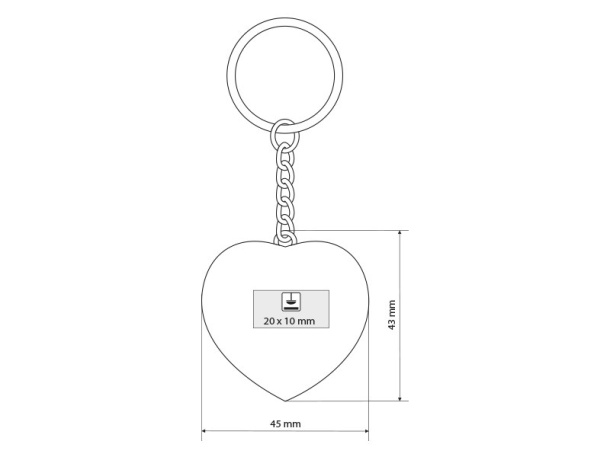 HEART MINI key holder with antistress PU foam ball