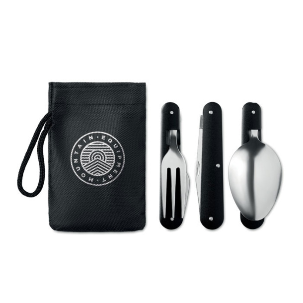 3 SERVICE Camping SS cutlery set