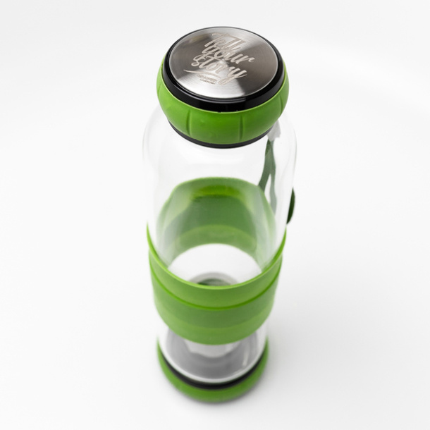SULMONA 550 ml glass bottle with tea infuser