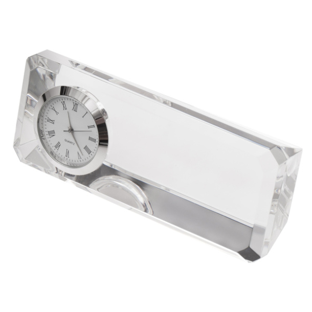 CRISTALINO CLOCK paperweight with table clock