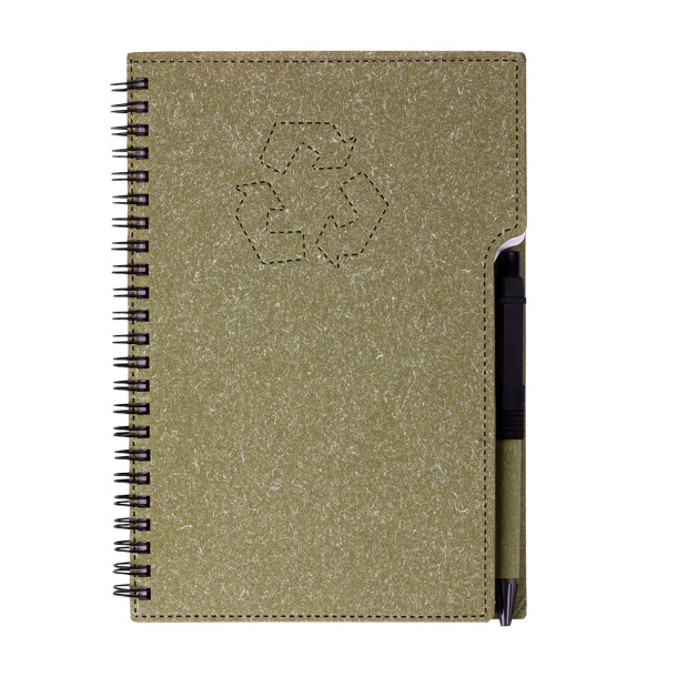 TELDE eco notebook with lined pages and pen