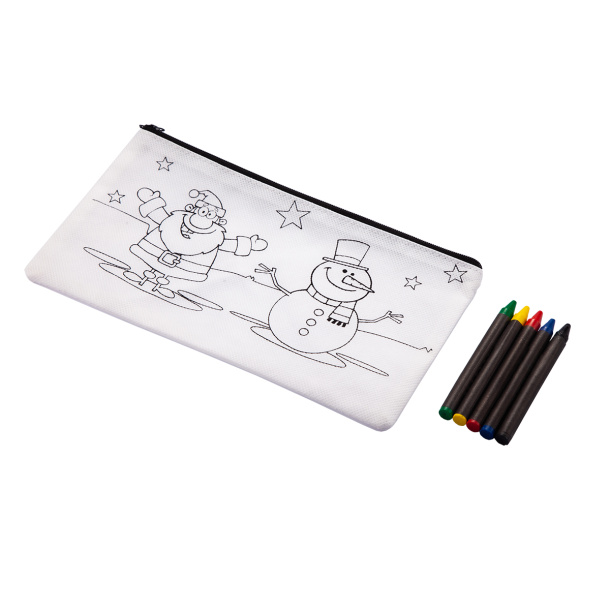 XMAS TIME pencil case with crayons