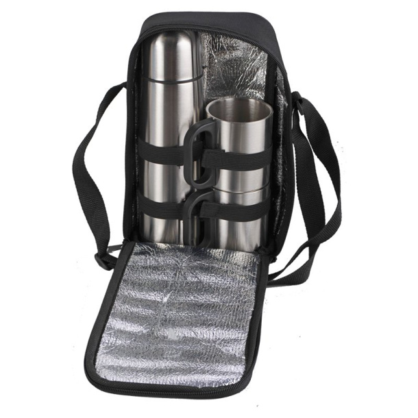 HAPPY OUTING thermos set and 2 thermo cups in shoulder bag
