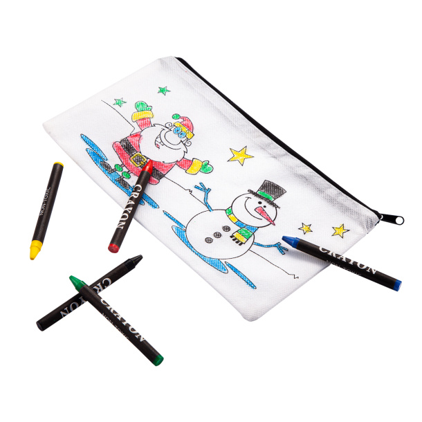 XMAS TIME pencil case with crayons
