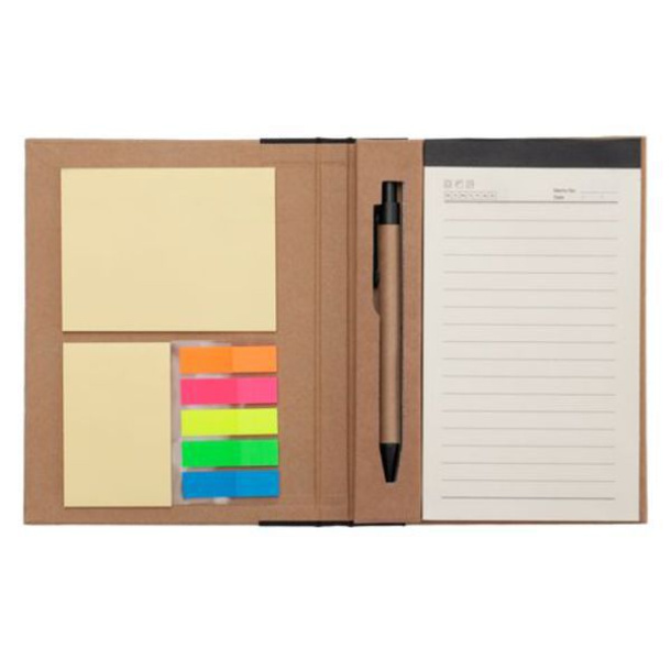 ECO NOTE notebook with paper notes