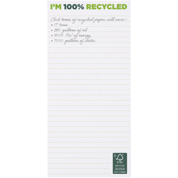 Desk-Mate® 1/3 A4 recycled notepad - Unbranded