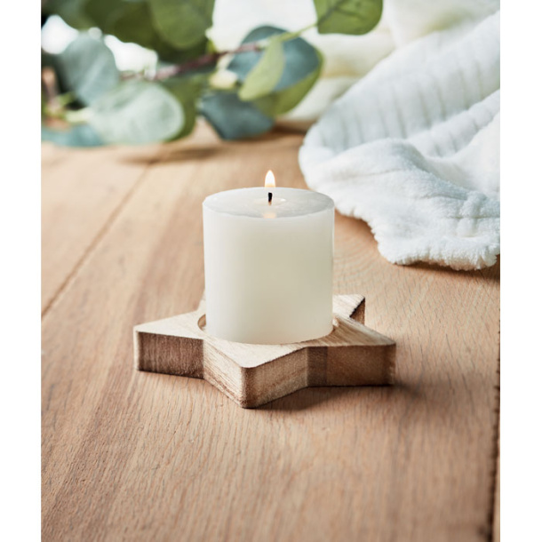 LOTUS Candle on star wooden base