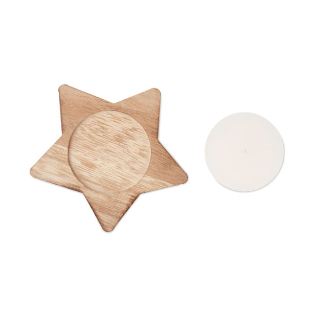 LOTUS Candle on star wooden base