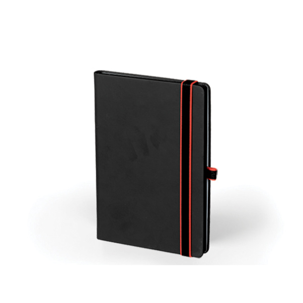 STANLEY BLACK A5 notebook with elastic band, pen loop and colored edge