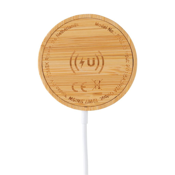  10W bamboo magnetic wireless charger