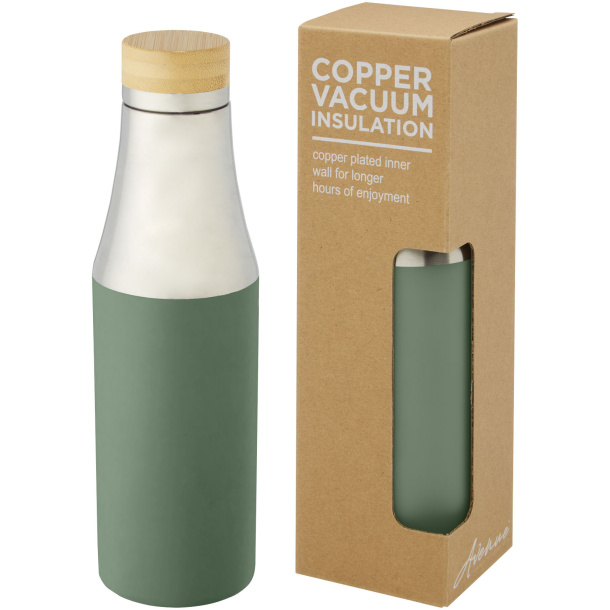 Hulan 540 ml copper vacuum insulated stainless steel bottle with bamboo lid - Unbranded