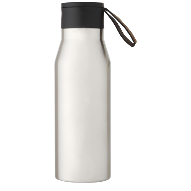 Ljungan 500 ml copper vacuum insulated stainless steel bottle with PU leather strap and lid - Unbranded