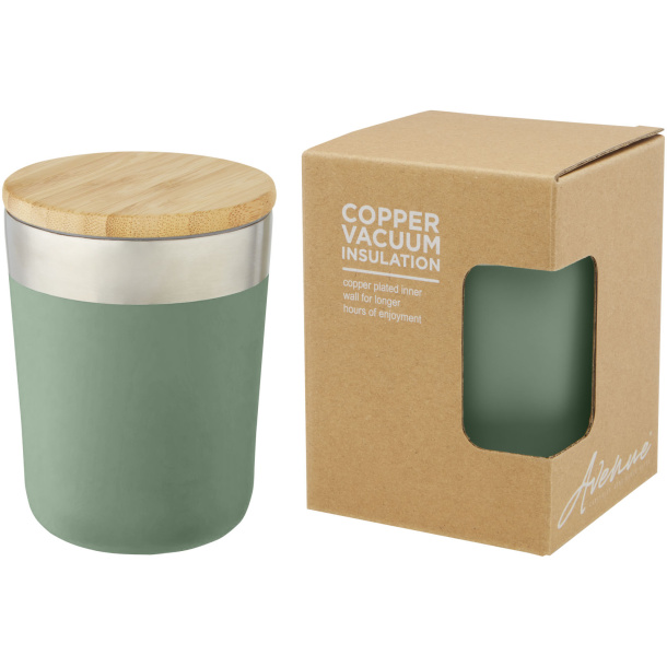Lagan 300 ml copper vacuum insulated stainless steel tumbler with bamboo lid - Unbranded
