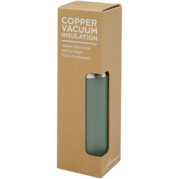 Hulan 540 ml bakrena boca od nehrđajućeg čelika izolirana vakuumom s poklopcem od bambusa - Unbranded