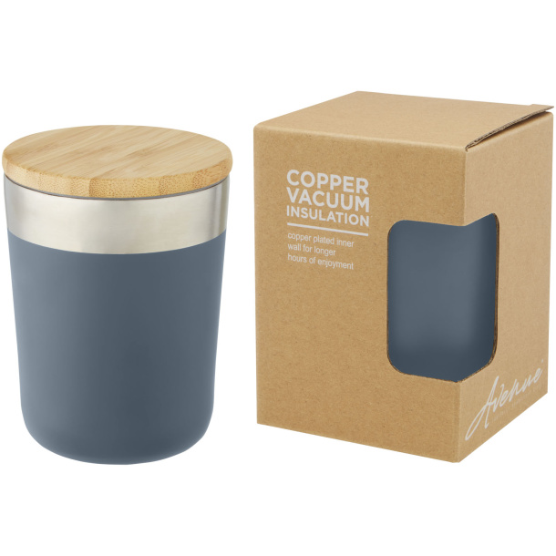 Lagan 300 ml copper vacuum insulated stainless steel tumbler with bamboo lid - Unbranded