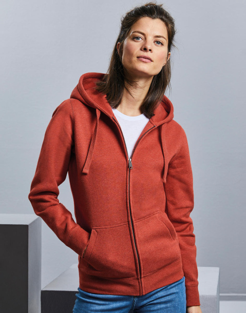  Ženski melange hoodie s patentnim zatvaračem - Russell 
