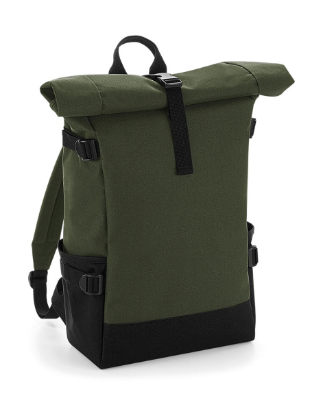  Block Roll-Top Backpack - Bagbase