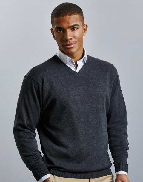  Muški pleteni pulover s V-izrezom - Russell Collection
