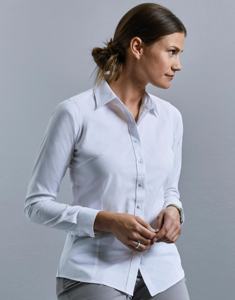  Ladies' LS Tailored Coolmax® Shirt - Russell Collection