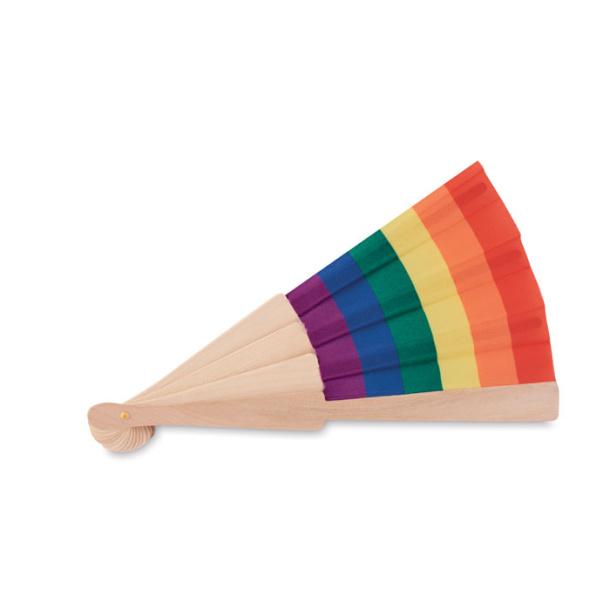 BOWFAN Rainbow wooden hand fan