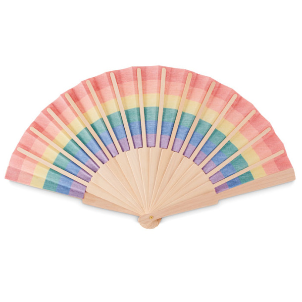 BOWFAN Rainbow wooden hand fan