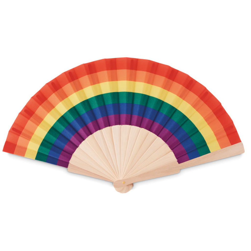 BOWFAN Rainbow wooden hand fan MO6446 99 Promoshop