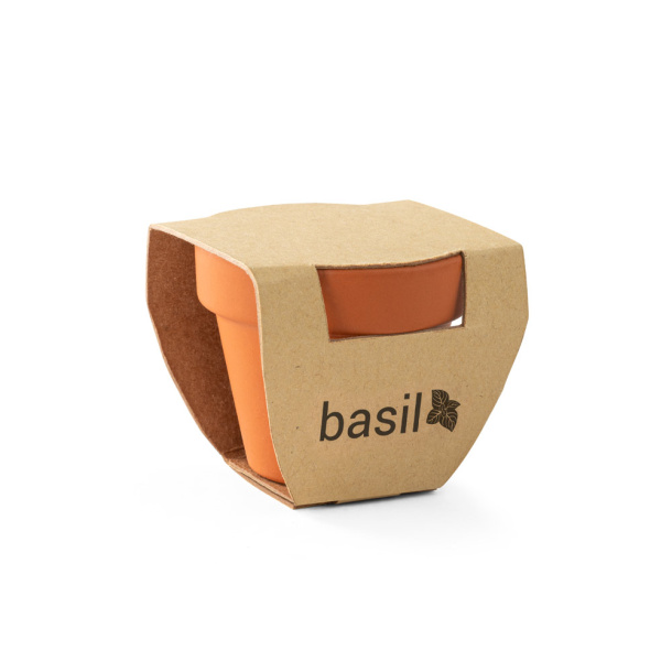 BASILI Clay pot with basil
