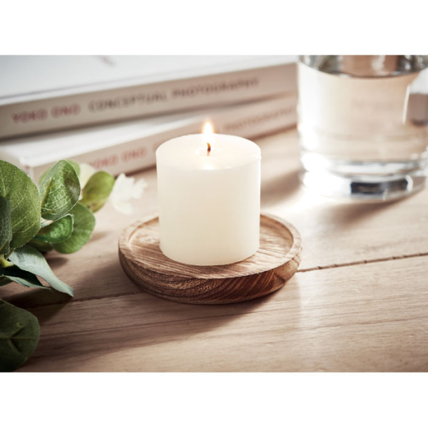 PENTAS Candle on round wooden base
