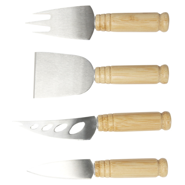 Cheds 4-piece bamboo cheese set - Bullet