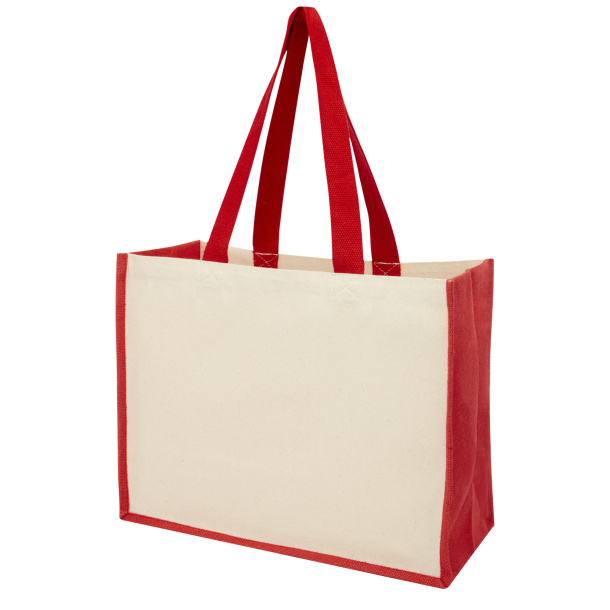 Varai 320 g/m² canvas and jute shopping tote bag