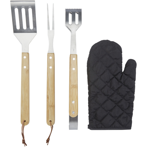 Gril 3-piece BBQ tools set and glove - Seasons