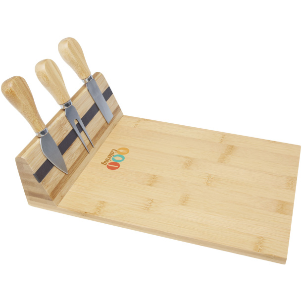Mancheg bamboo magnetic cheese board and tools - Seasons