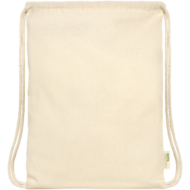 Orissa 140 g/m² GOTS organic cotton drawstring backpack