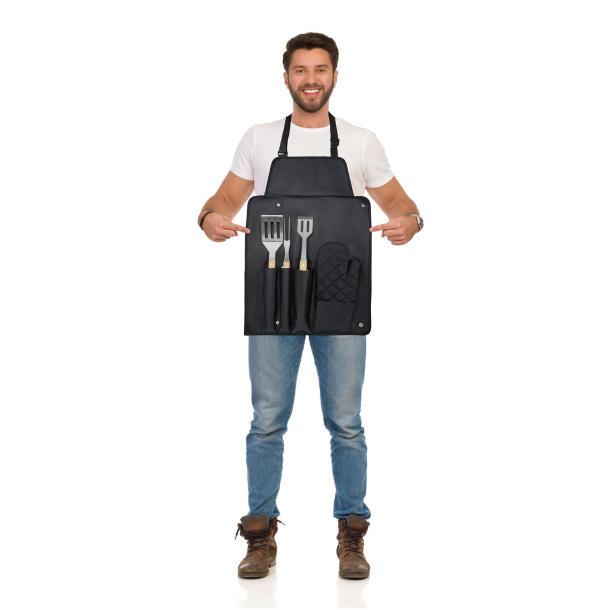 Gril 3-piece BBQ tools set and glove