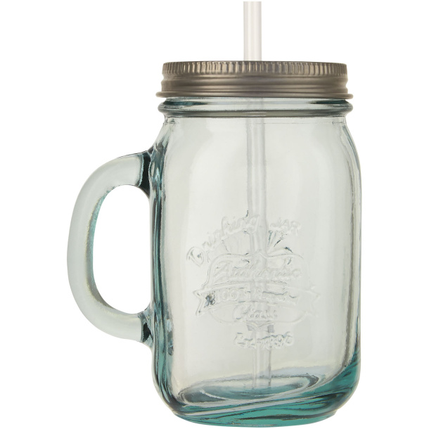 Juggo recycled glass mug with straw - Authentic