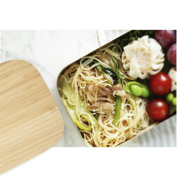 Tite stainless steel lunch box with bamboo lid - Seasons