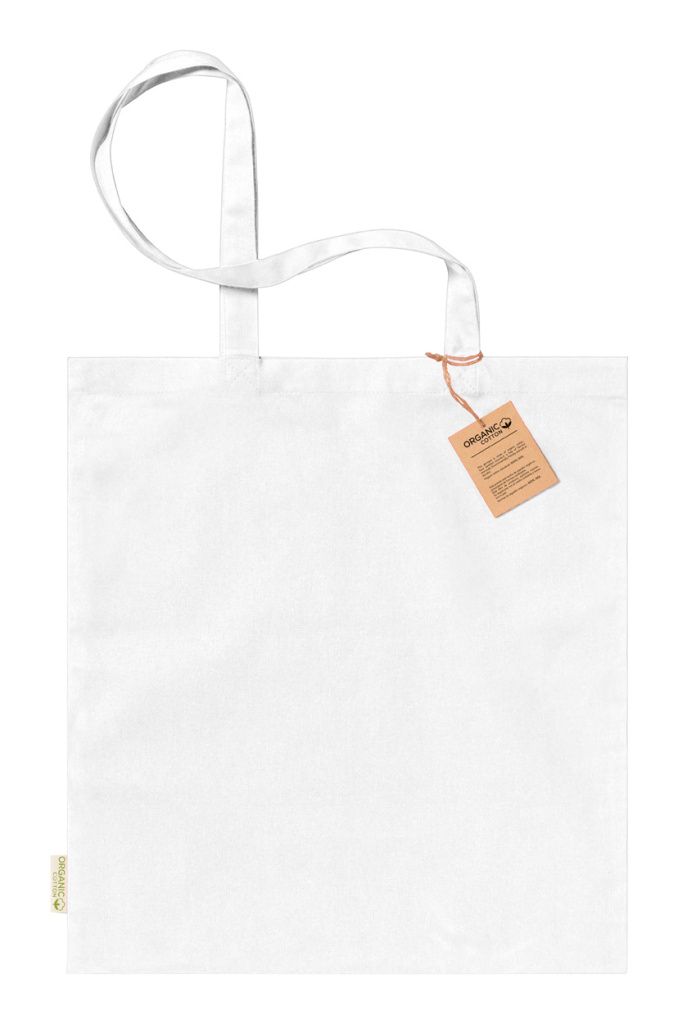 White cotton tote shop bag