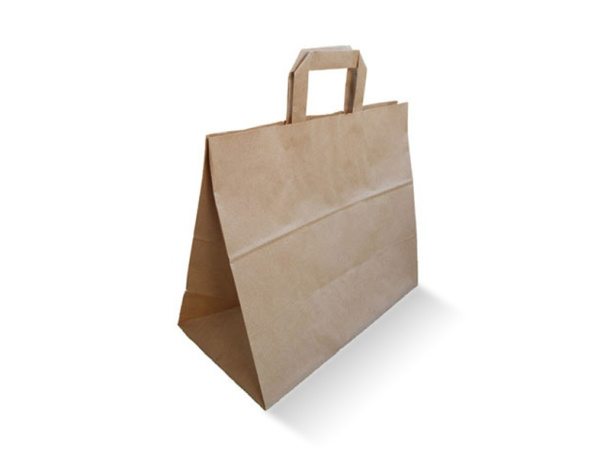 TAKE AWAY Nature paper bag with flat handles
