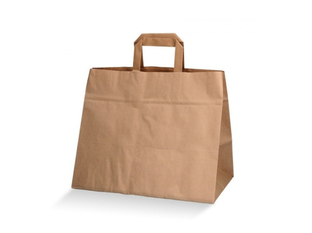 TAKE AWAY Nature paper bag with flat handles