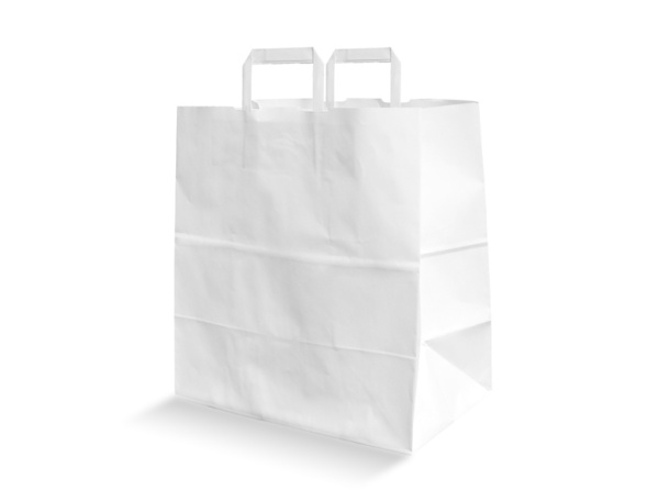 TAKE AWAY White paper bag with flat handles