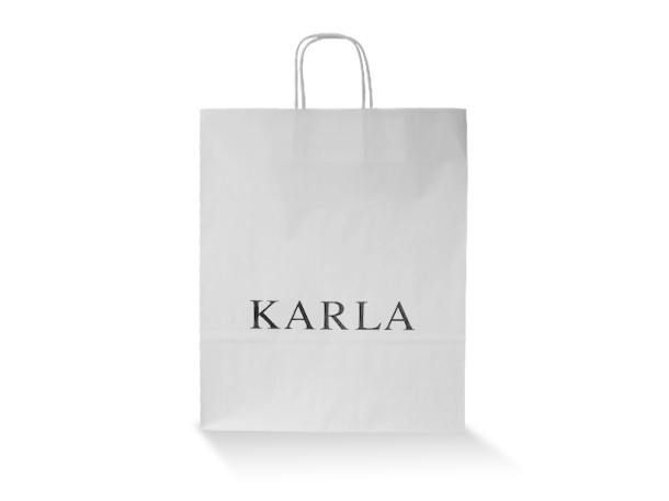 EKO White paper bag with twisted paper handles
