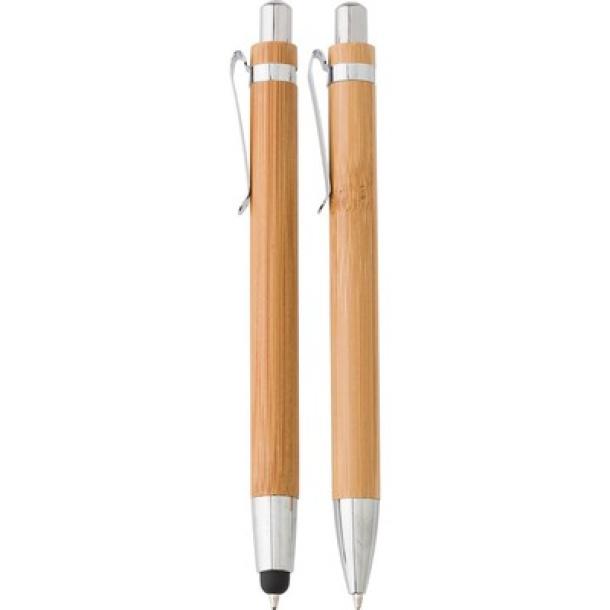  Writing set, bamboo ball pen with touch pen and mechanical pencil