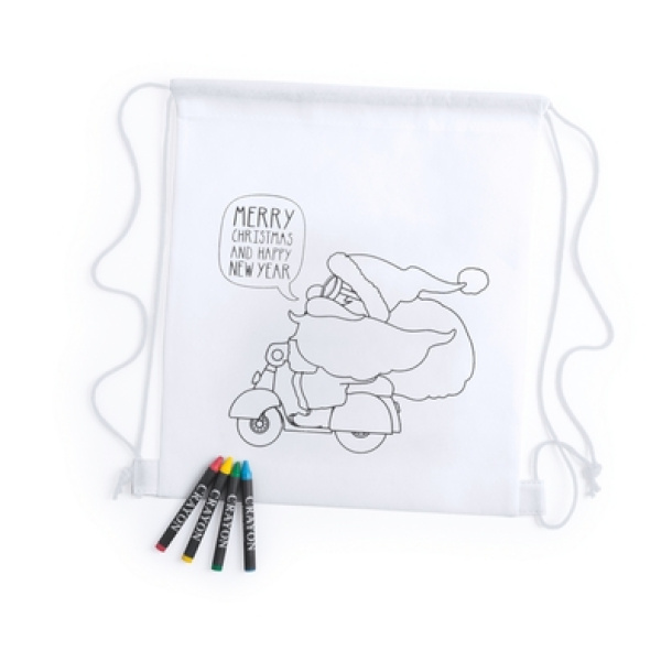  Drawstring bag for colouring, crayons